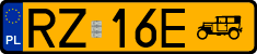 License plates of Poland, Oldtimers