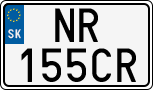 License plate of Slovakia, Cars