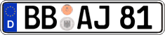 German license plate, Regular plates