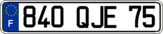 French license plate, FNI
