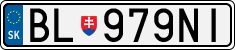 License plate of Slovakia, Cars