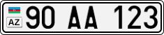 License plate of Azerbaijan, Cars
