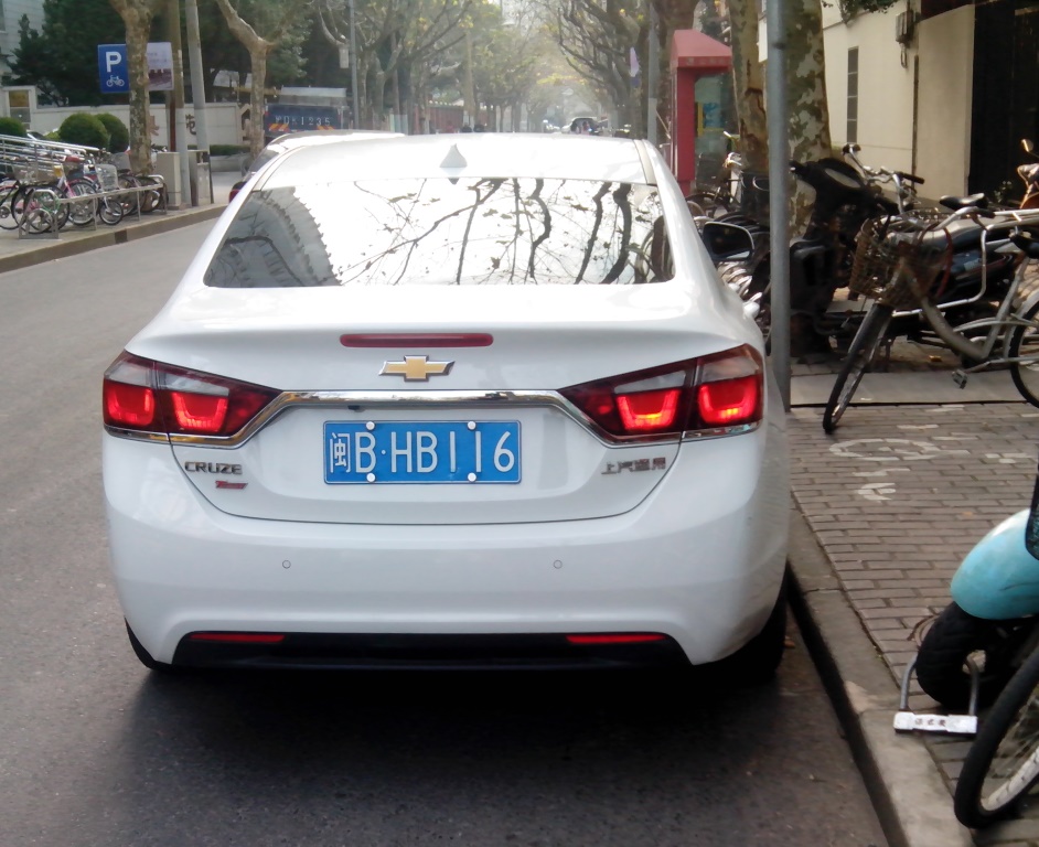 闽B·HB116, Chevrolet Cruze 2nd gen Sedan (J400/D2SC; CN-market), 2014–2016