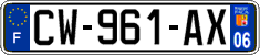 French license plate, SIV (ordinary)