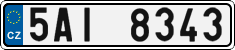 License plate of the Czech Republic, Cars (2001)