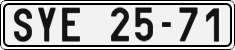 License plate of the Czech Republic, Cars (1960)