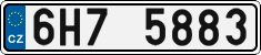License plate of the Czech Republic, Cars (2001)