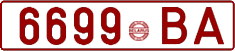 License plate Belarus, Cars (1992)