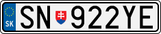 License plate of Slovakia, Cars