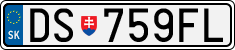 License plate of Slovakia, Cars