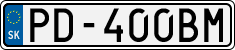 License plate of Slovakia, Cars