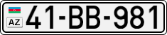 License plate of Azerbaijan, Cars
