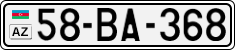 License plate of Azerbaijan, Cars
