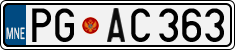 License plate of Montenegro, Cars