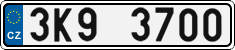 License plate of the Czech Republic, Cars (2001)