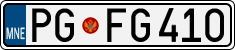 License plate of Montenegro, Cars