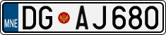 License plate of Montenegro, Cars