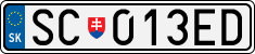 License plate of Slovakia, Cars