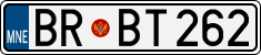 License plate of Montenegro, Cars