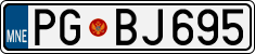 License plate of Montenegro, Cars