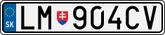 License plate of Slovakia, Cars