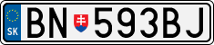 License plate of Slovakia, Cars
