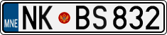 License plate of Montenegro, Cars
