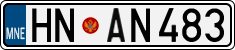 License plate of Montenegro, Cars