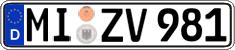 German license plate, Regular plates