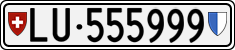 License plate of Switzerland, Cars