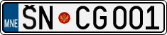 License plate of Montenegro, Cars