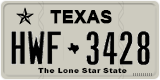 Texas, Regular plates (2012) (АBC-1234)