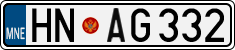 License plate of Montenegro, Cars