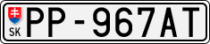 License plate of Slovakia, Cars