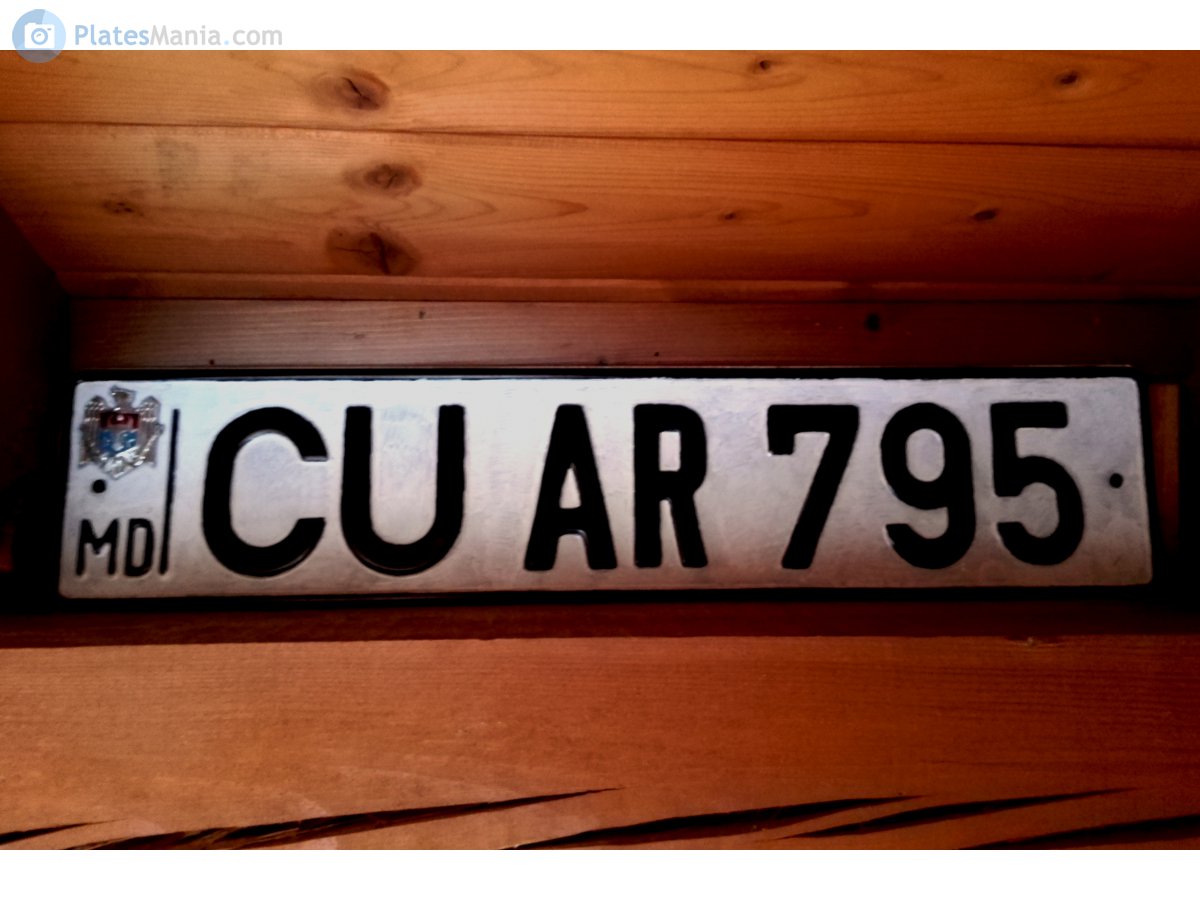 CU AR 795, License plate without vehicle 