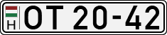 license plates of Hungary, Oldtimers (1990)