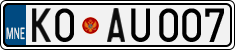 License plate of Montenegro, Cars
