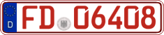 German license plate, Red license plates