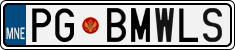 License plate of Montenegro, Vanity Plates