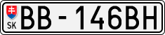 License plate of Slovakia, Cars