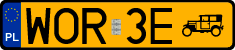 License plates of Poland, Oldtimers