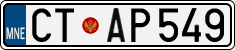 License plate of Montenegro, Cars