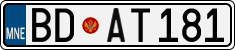 License plate of Montenegro, Cars