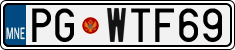 License plate of Montenegro, Vanity Plates