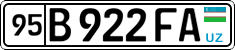 License plate of Uzbekistan, Private owners