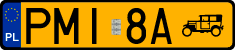 License plates of Poland, Oldtimers