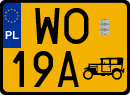 License plates of Poland, Oldtimers