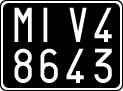 License plate of Italy, Cars (1927 year series)