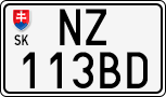 License plate of Slovakia, Cars