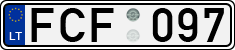 License plate of Lithuania, Cars
